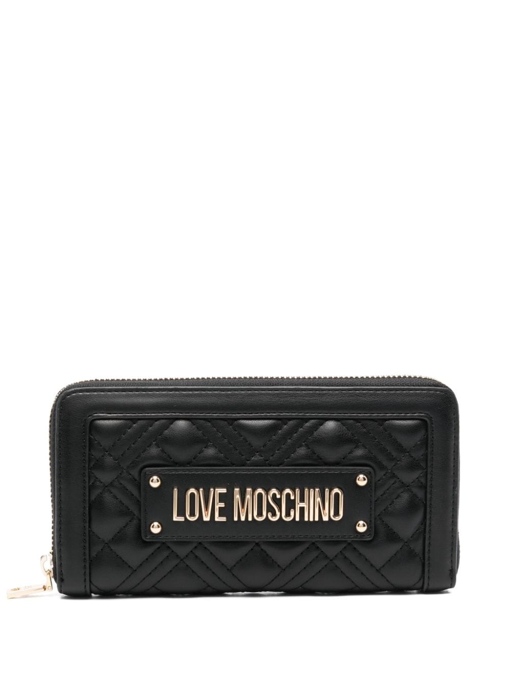 Love Moschino logo plaque quilted Wallet - Black von Love Moschino