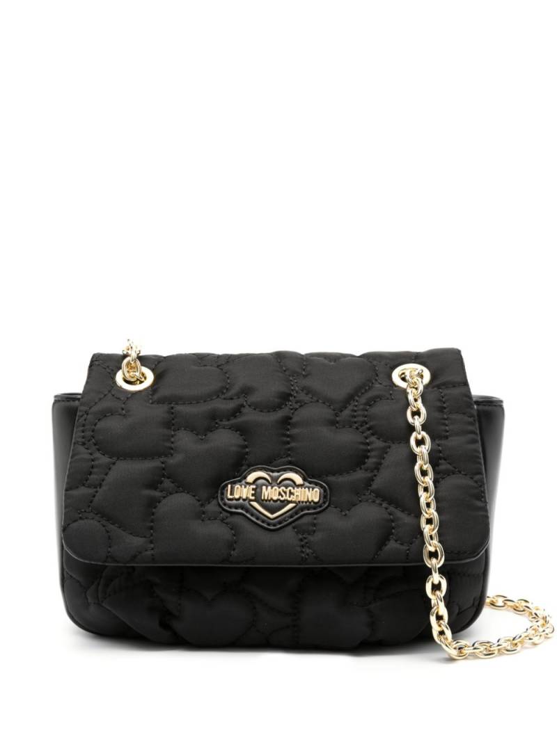 Love Moschino logo-plaque quilted crossbody bag - Black von Love Moschino