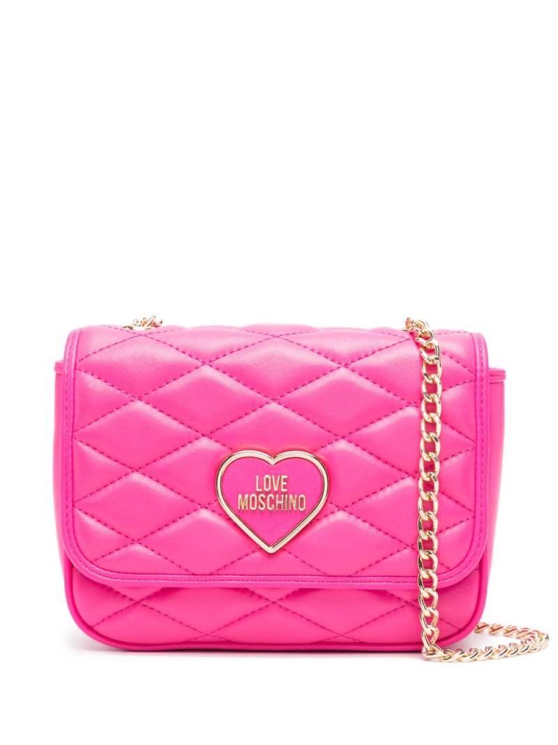 Love Moschino logo-plaque quilted crossbody bag - Pink von Love Moschino