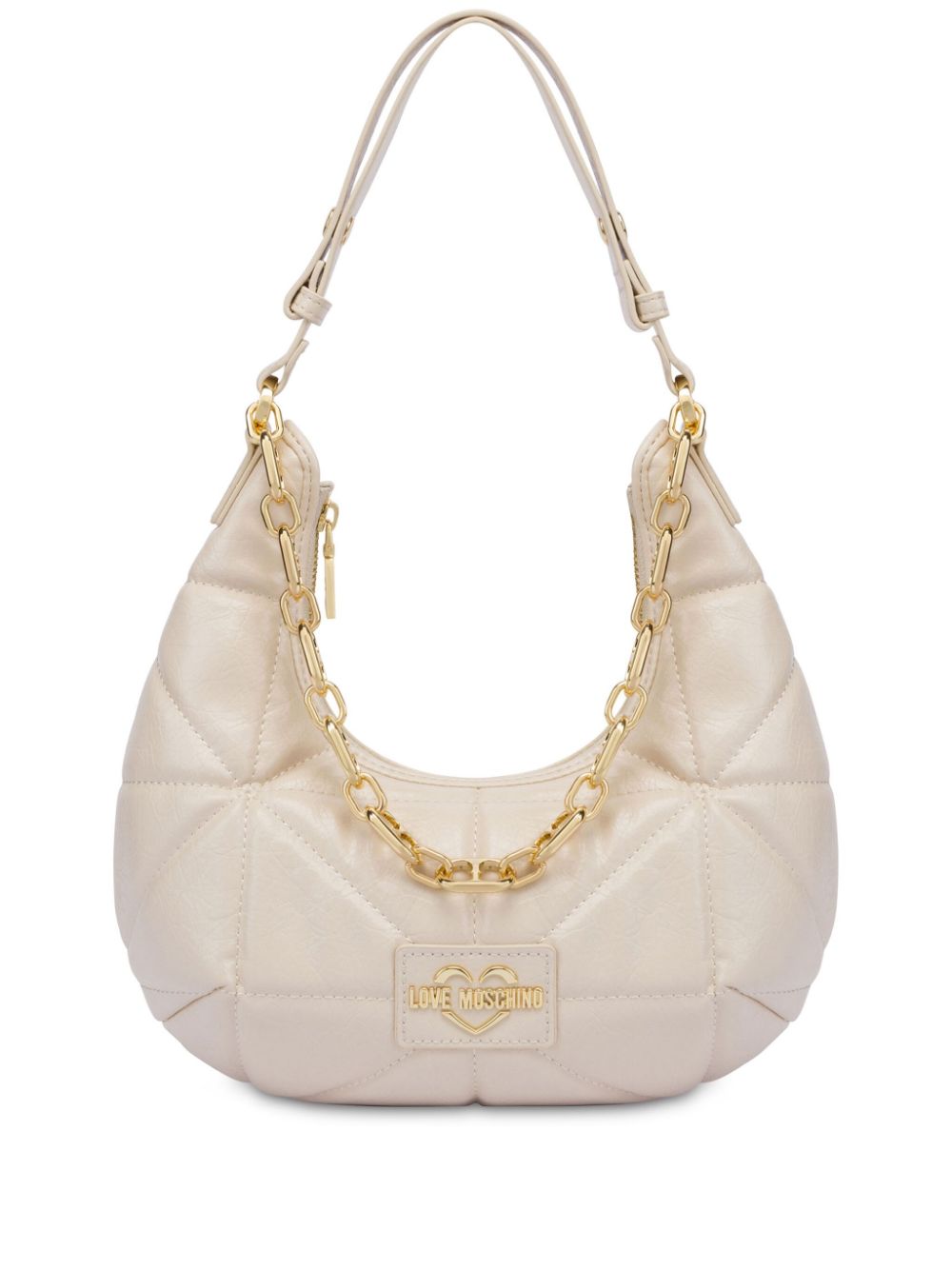 Love Moschino logo-plaque quilted shoulder bag - Neutrals von Love Moschino