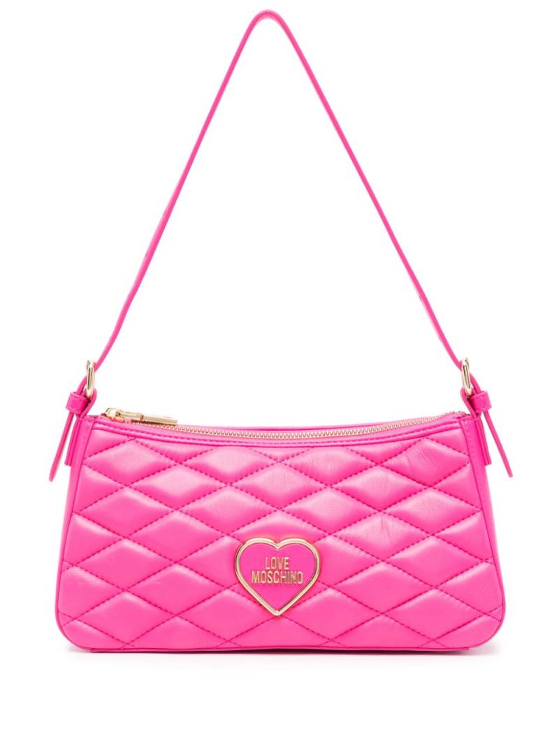 Love Moschino logo-plaque quilted shoulder bag - Pink von Love Moschino