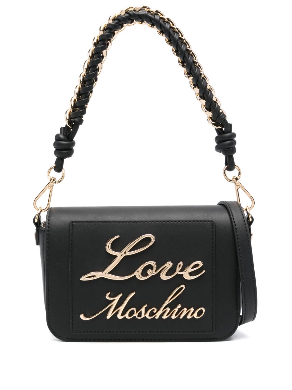 Love Moschino logo plaque shoulder bag - Black von Love Moschino