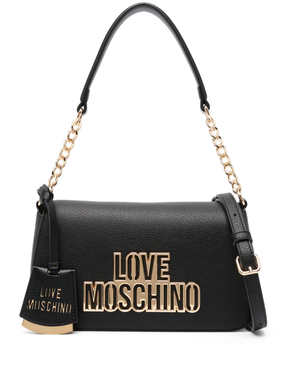 Love Moschino logo-plaque shoulder bag - Black von Love Moschino