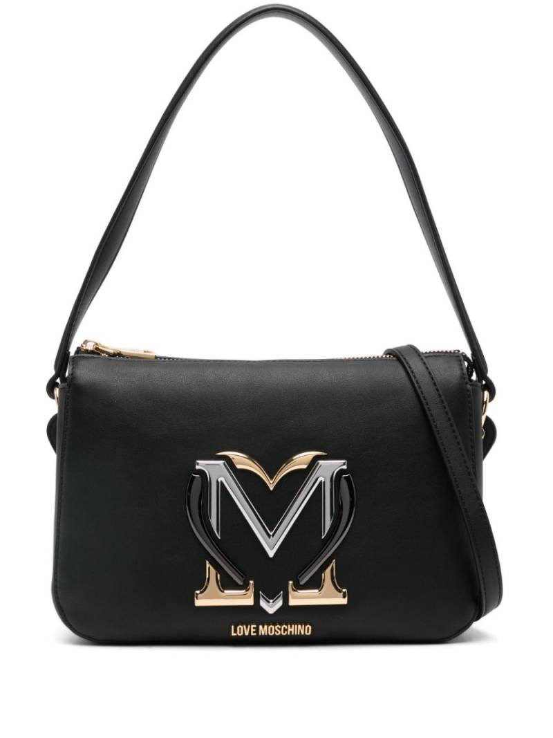 Love Moschino logo-plaque shoulder bag - Black von Love Moschino