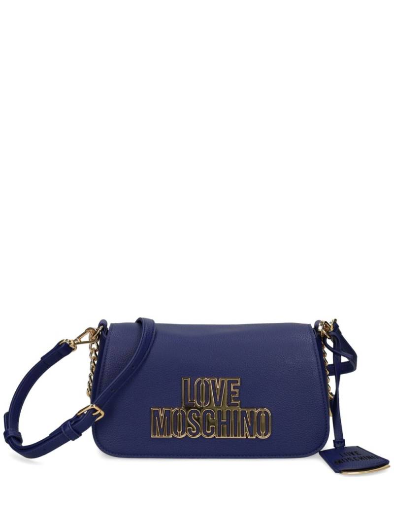 Love Moschino logo-plaque shoulder bag - Blue von Love Moschino