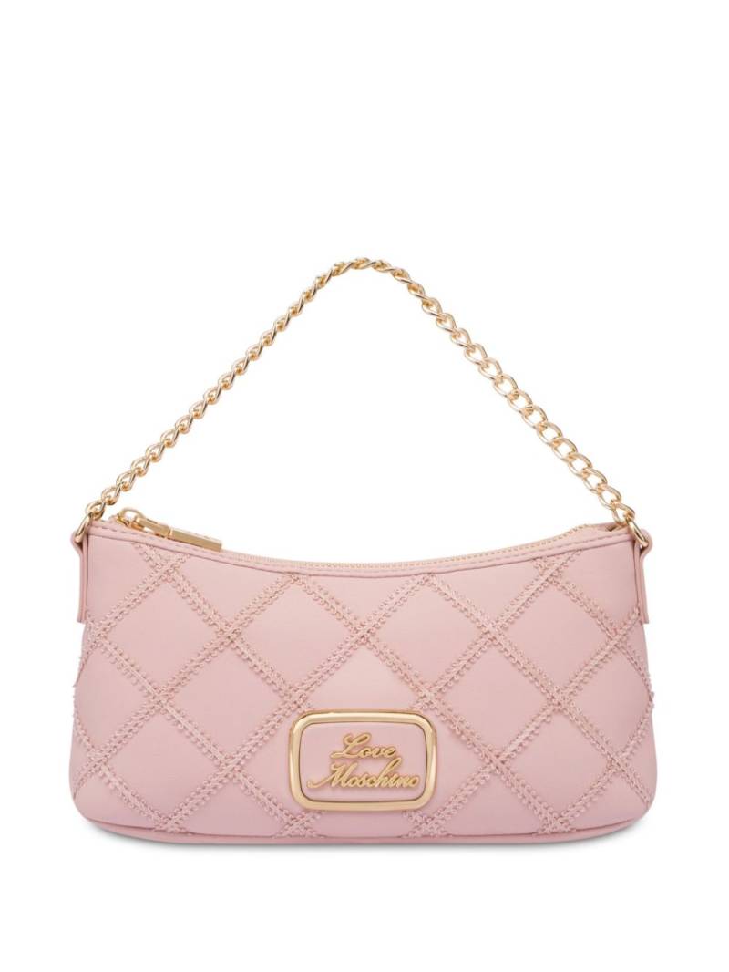 Love Moschino logo-plaque shoulder bag - Pink von Love Moschino