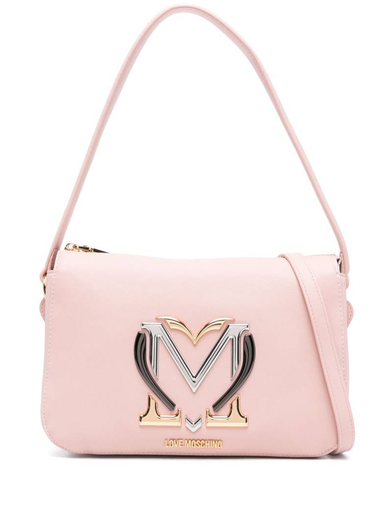 Love Moschino logo-plaque shoulder bag - Pink von Love Moschino