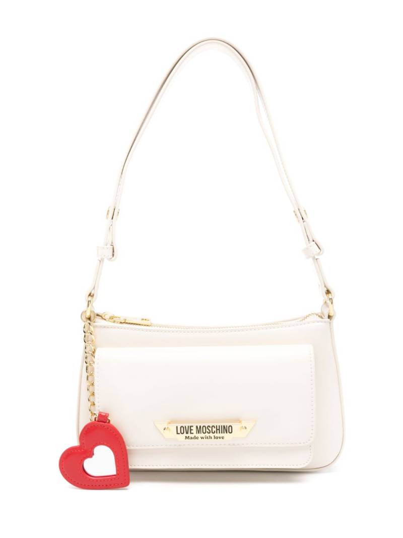 Love Moschino logo-plaque shoulder bag - White von Love Moschino