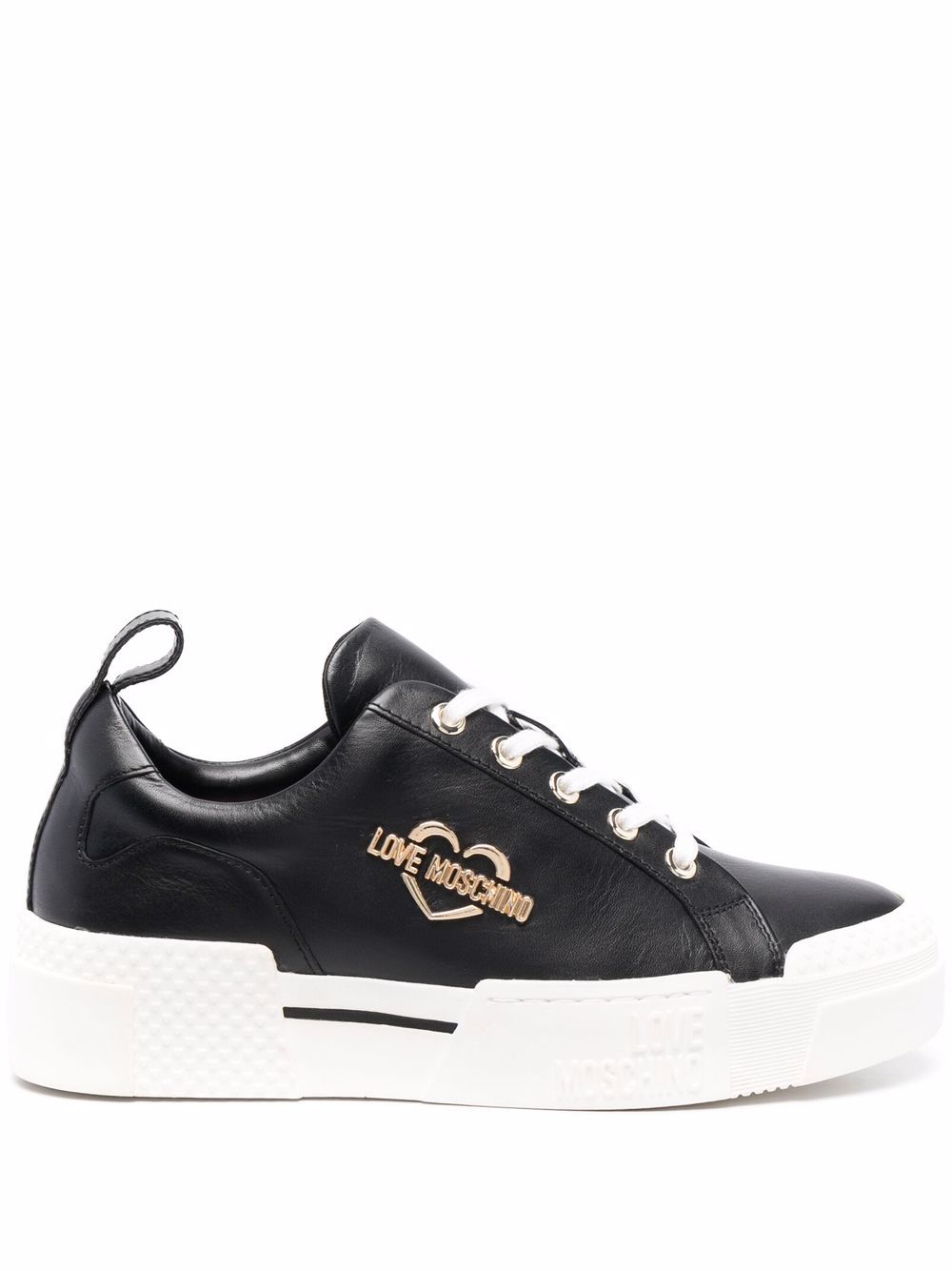 Love Moschino logo plaque sneakers - Black von Love Moschino