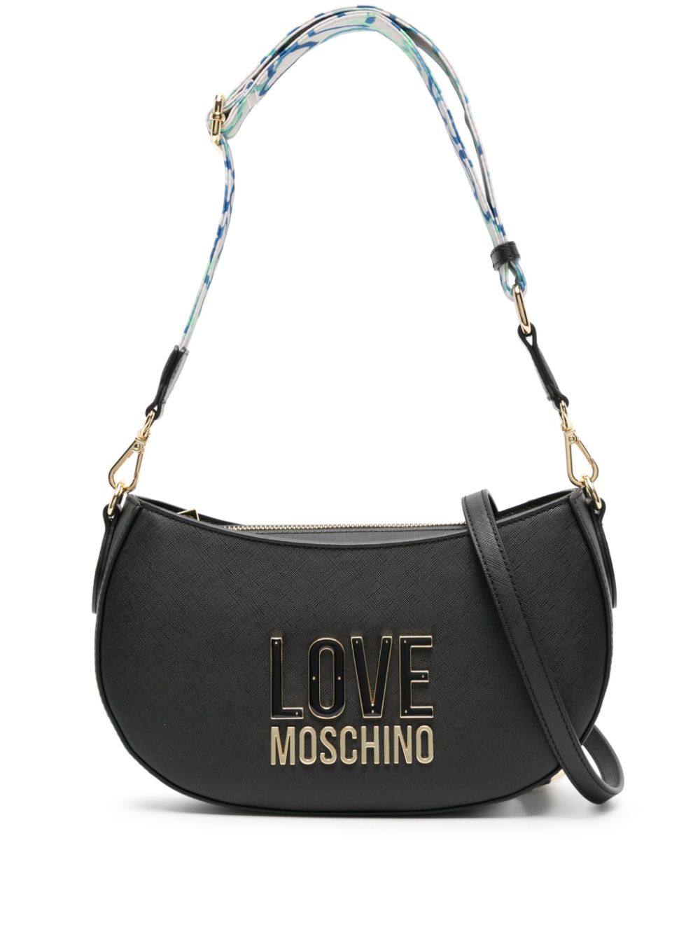 Love Moschino logo-plaque textured crossbody bag - Black von Love Moschino