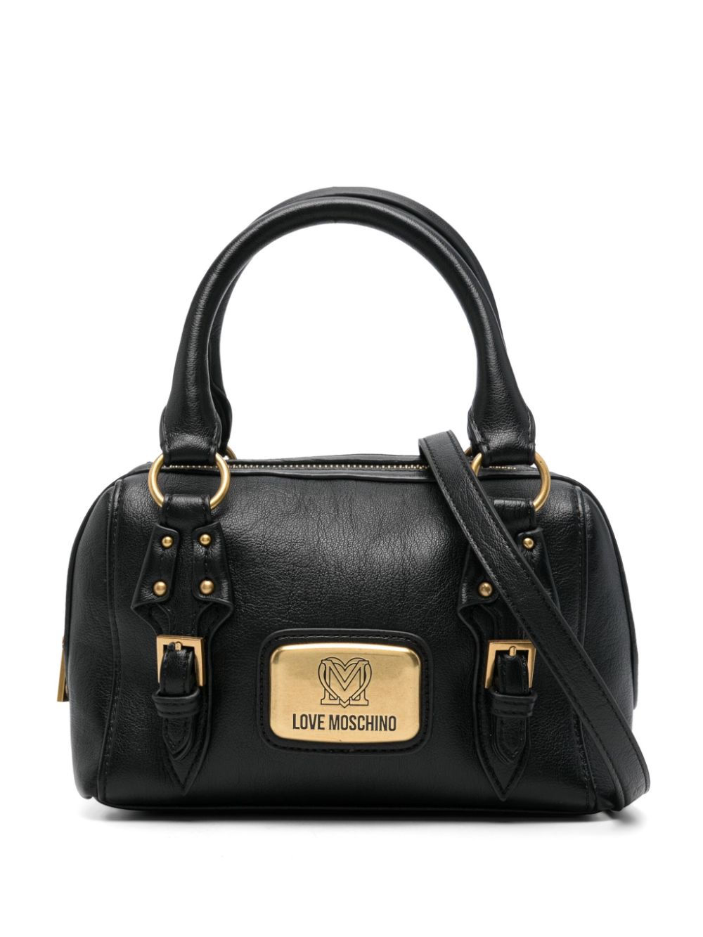 Love Moschino logo-plaque tote bag - Black von Love Moschino