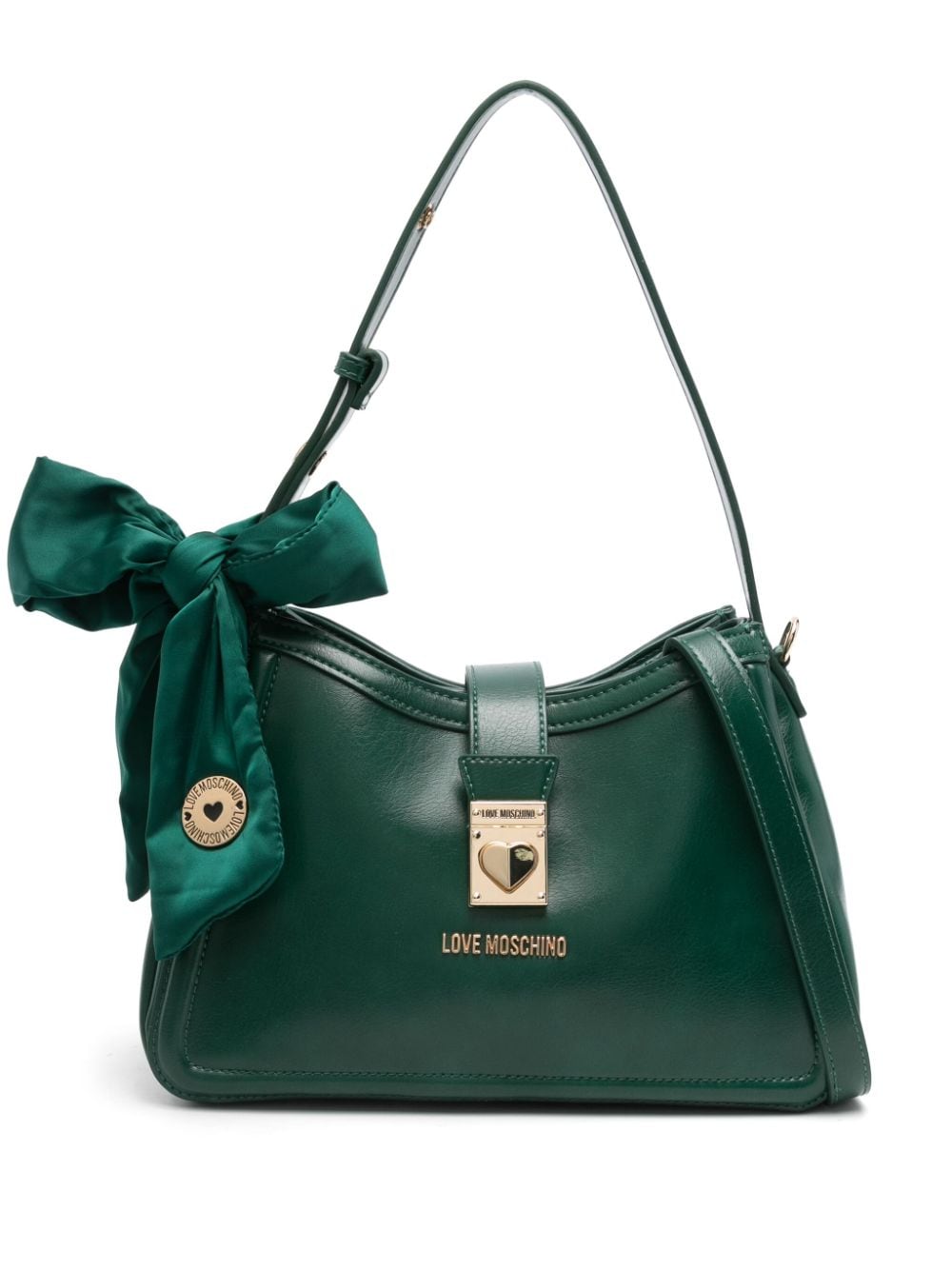 Love Moschino logo-plaque tote bag - Green von Love Moschino