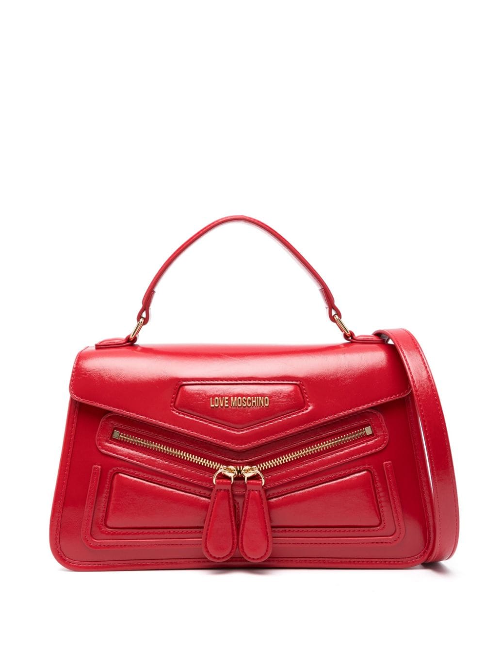 Love Moschino logo-plaque tote bag - Red von Love Moschino