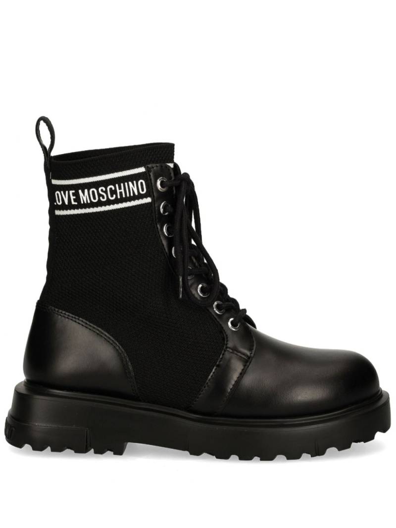 Love Moschino logo-print boots - Black von Love Moschino