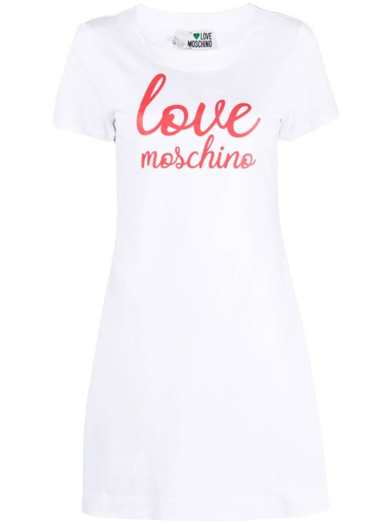 Love Moschino logo-print cotton T-shirt dress - White von Love Moschino