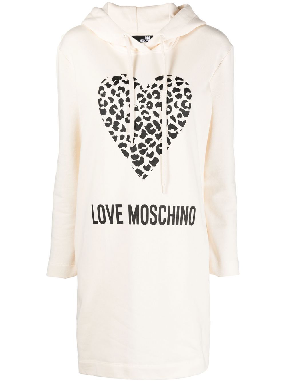 Love Moschino logo-print hooded dress - Neutrals von Love Moschino