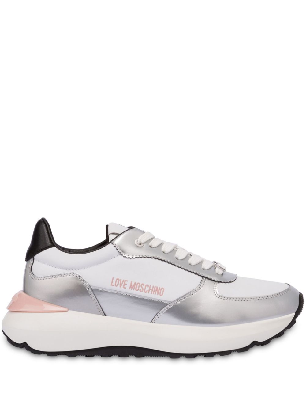 Love Moschino logo-print lace-up sneakers - White von Love Moschino