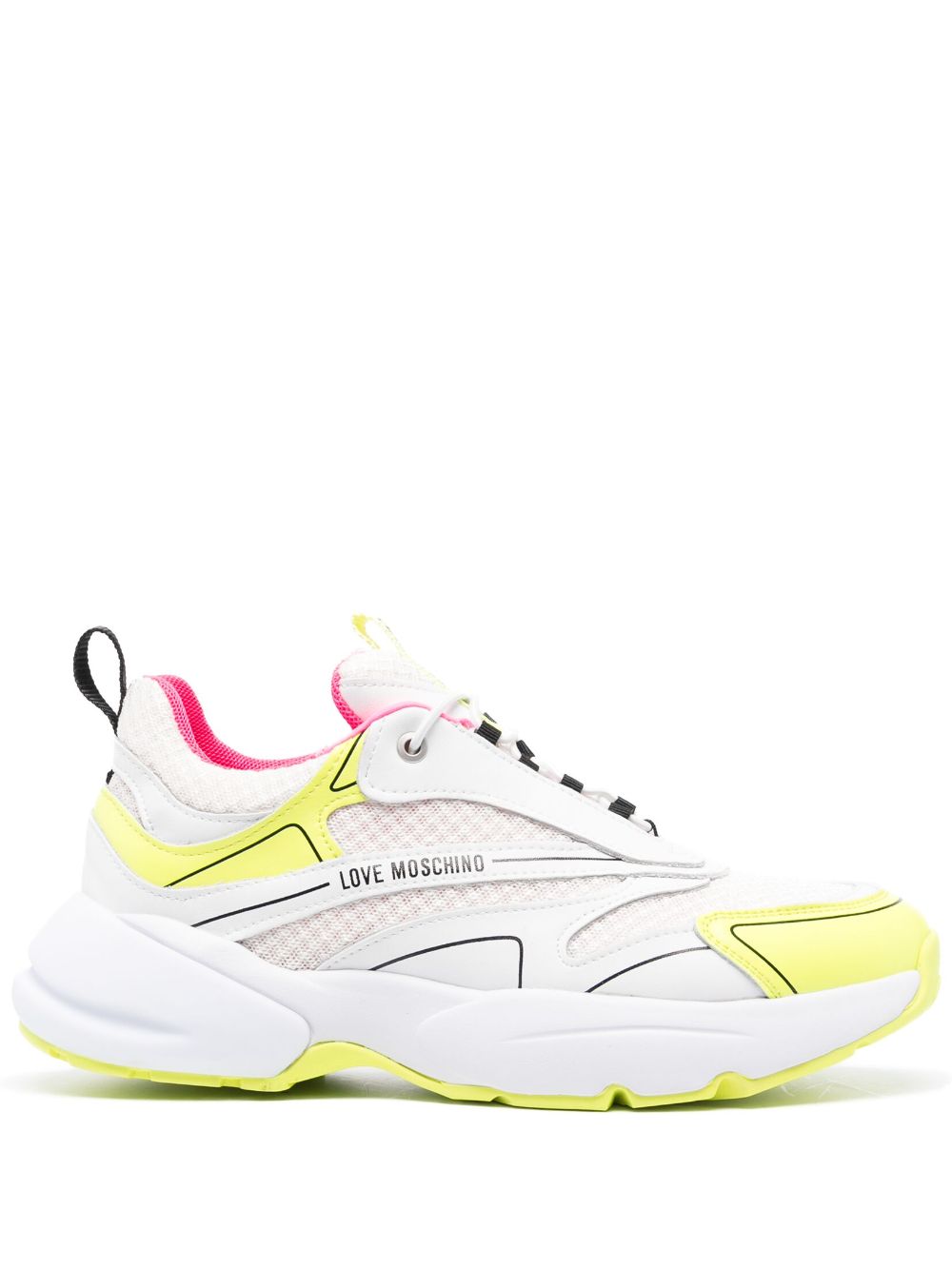 Love Moschino logo-print panelled mesh sneakers - White von Love Moschino