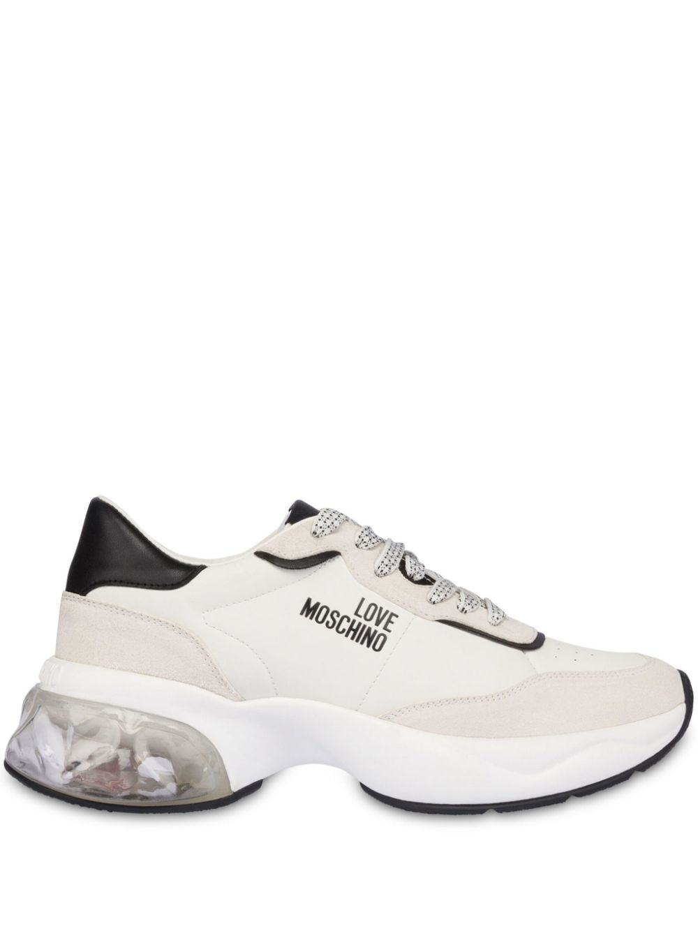 Love Moschino logo-print panelled sneakers - Neutrals von Love Moschino