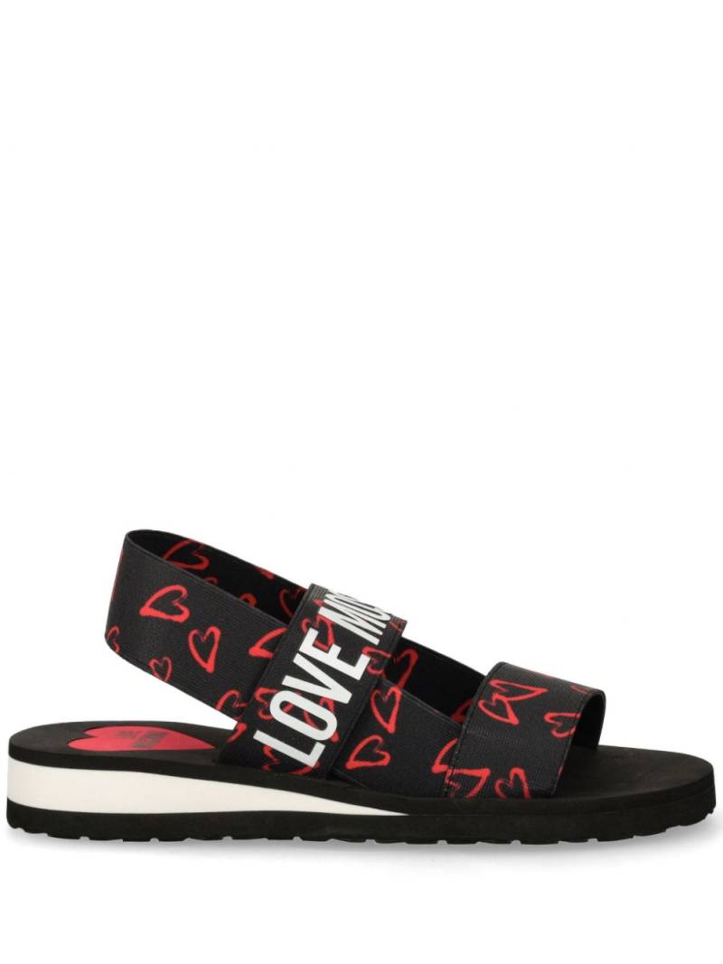 Love Moschino logo-print sandals - Black von Love Moschino