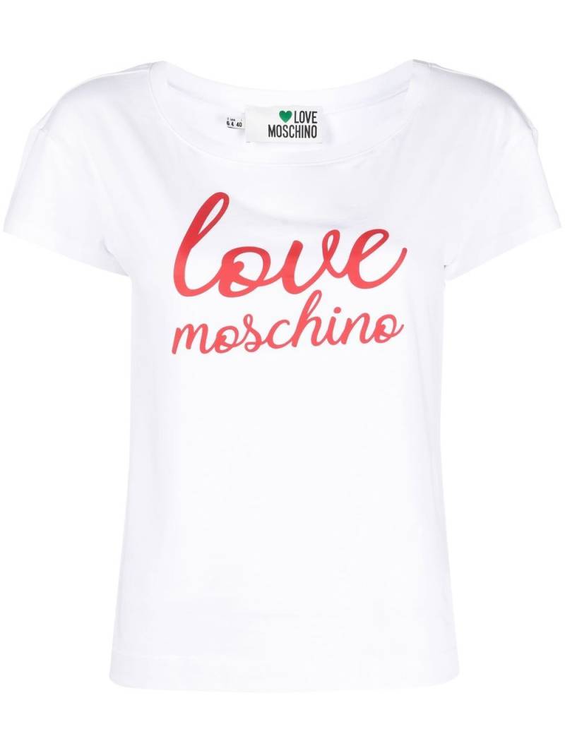 Love Moschino logo-print short-sleeve T-shirt - White von Love Moschino