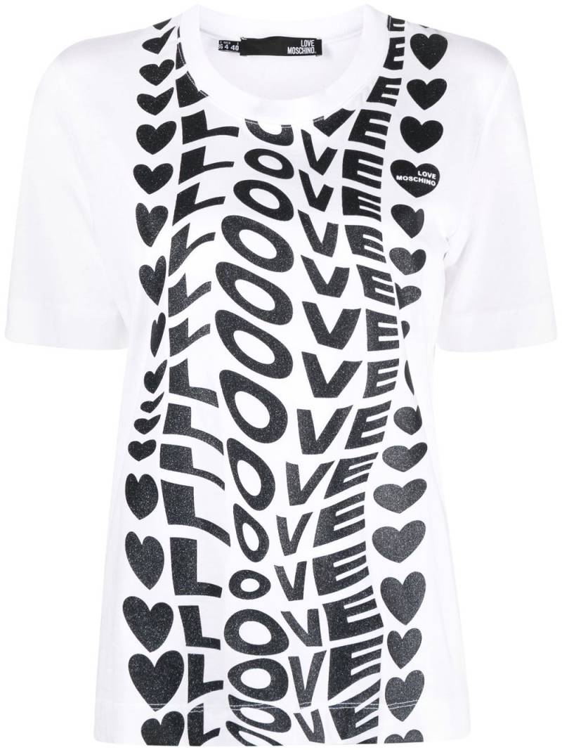 Love Moschino logo-print short-sleeve T-shirt - White von Love Moschino