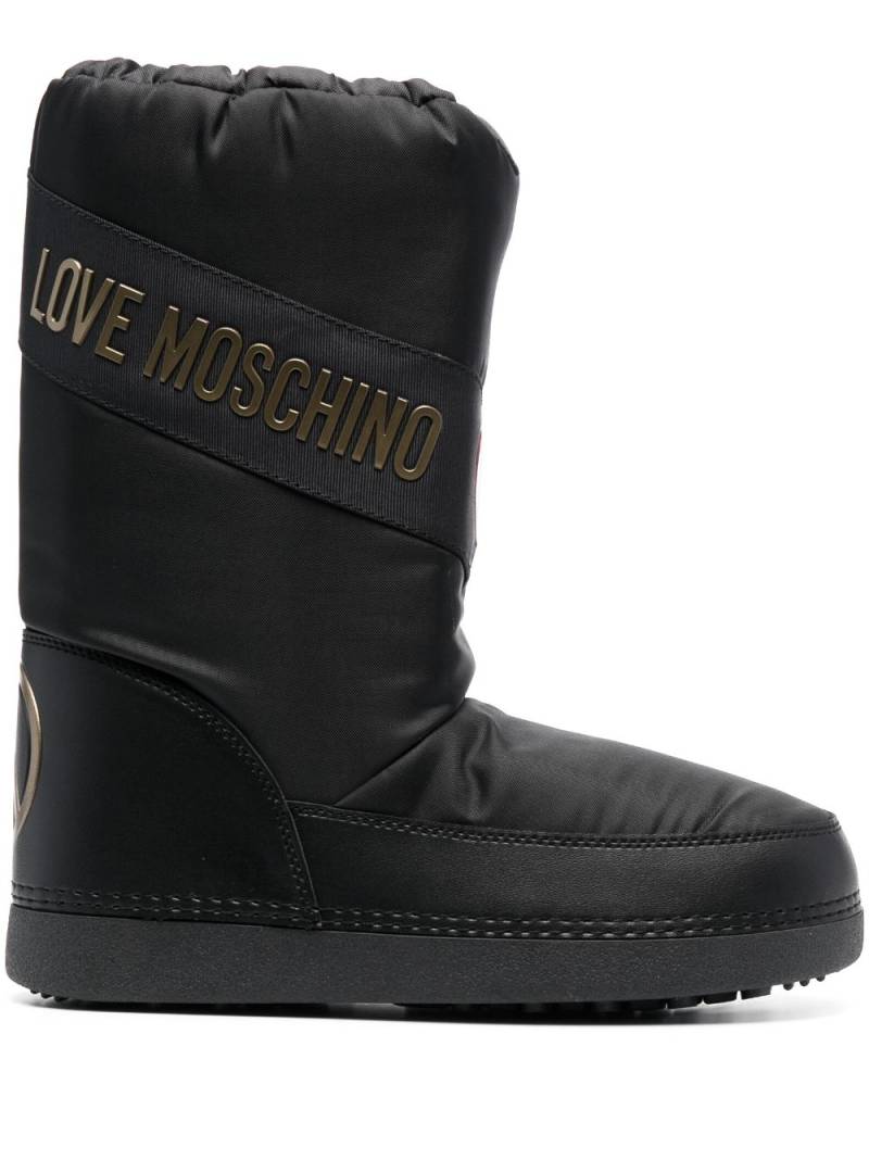 Love Moschino logo-print snow boots - Black von Love Moschino