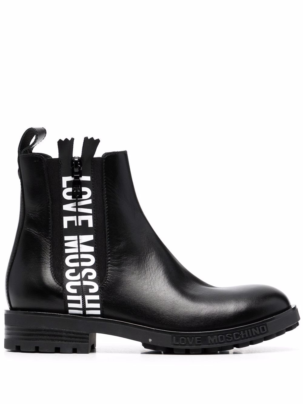 Love Moschino logo-tape Chelsea boots - Black von Love Moschino