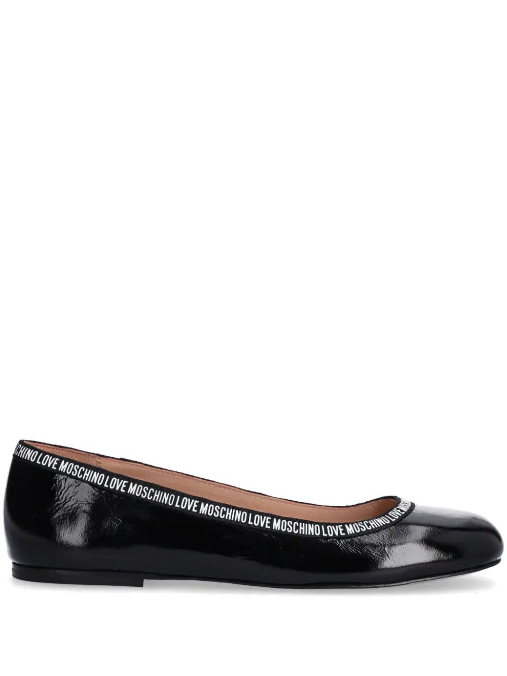 Love Moschino logo-trim ballet flats - Black von Love Moschino