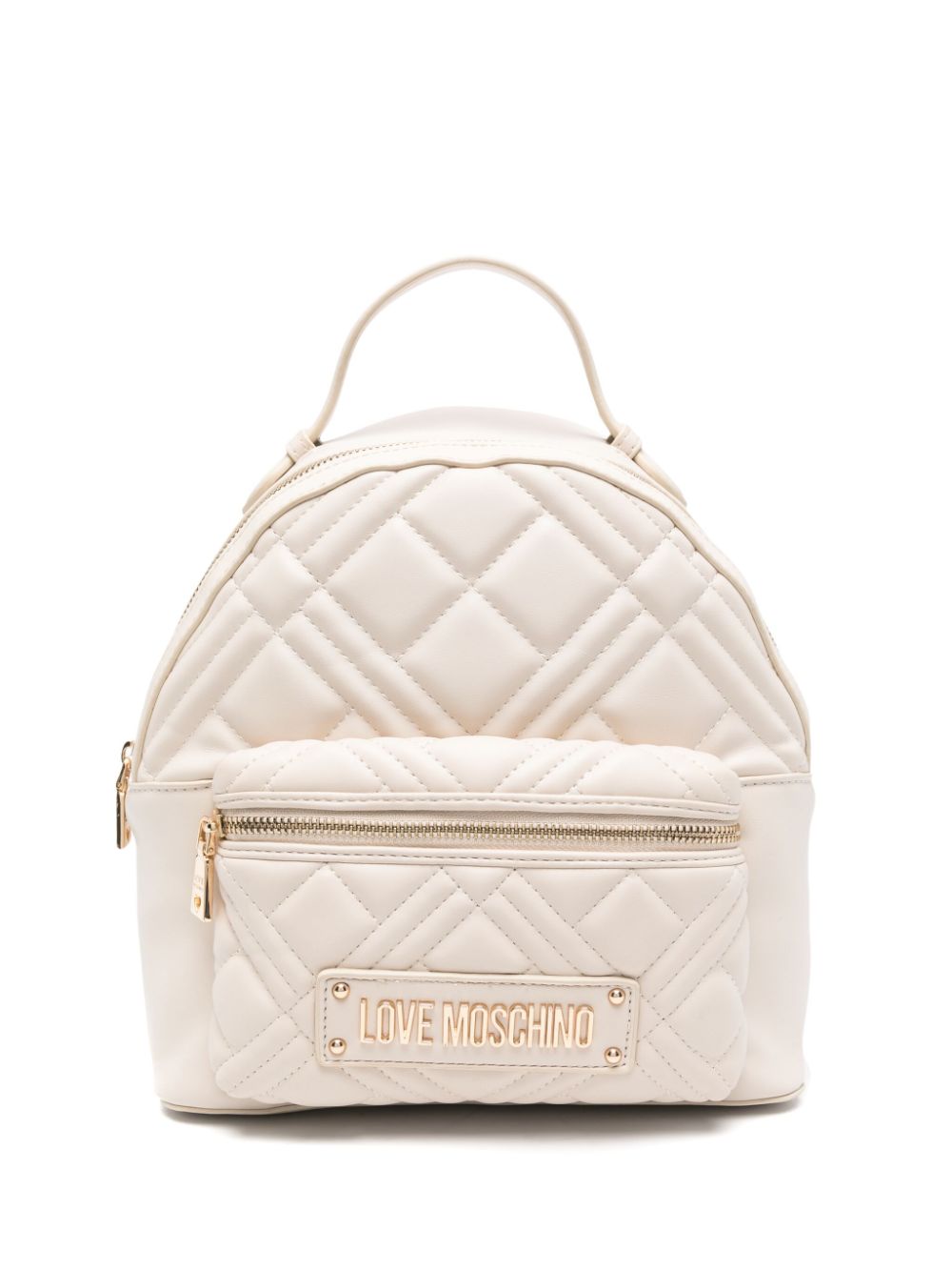 Love Moschino matelassé-panelled backpack - Neutrals von Love Moschino