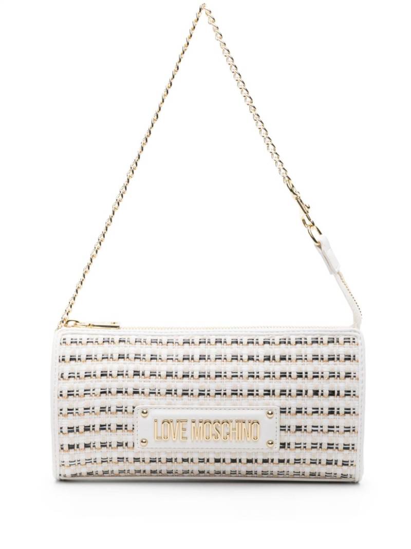 Love Moschino metallic-thread raffia shoulder bag - White von Love Moschino