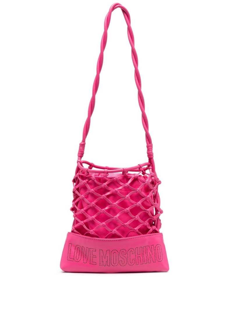 Love Moschino perforated-logo shoulder bag - Pink von Love Moschino