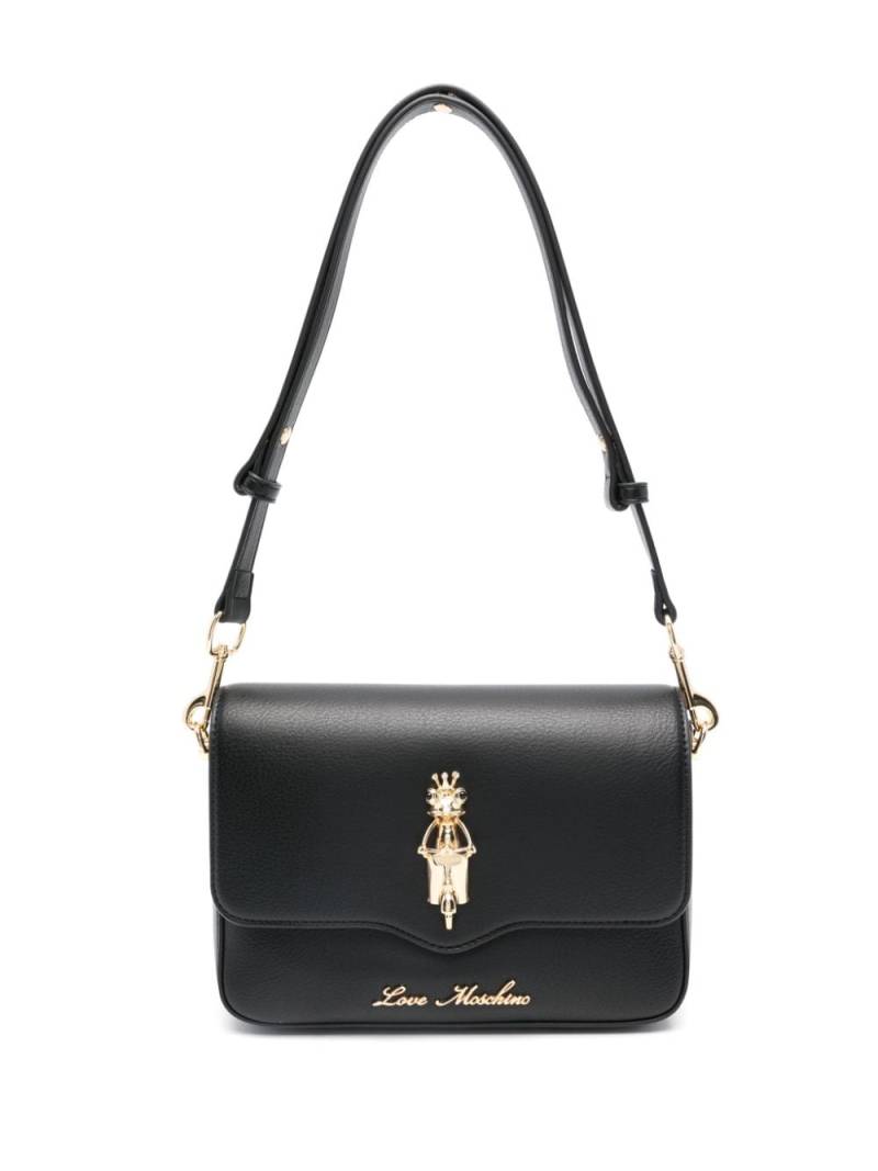 Love Moschino plaque-detail shoulder bag - Black von Love Moschino