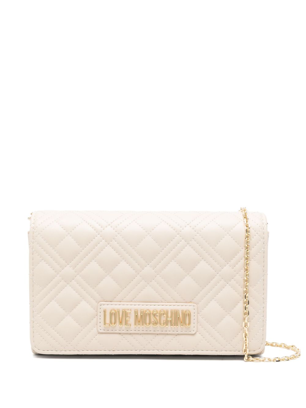 Love Moschino quilted faux-leather cross body bag - Neutrals von Love Moschino