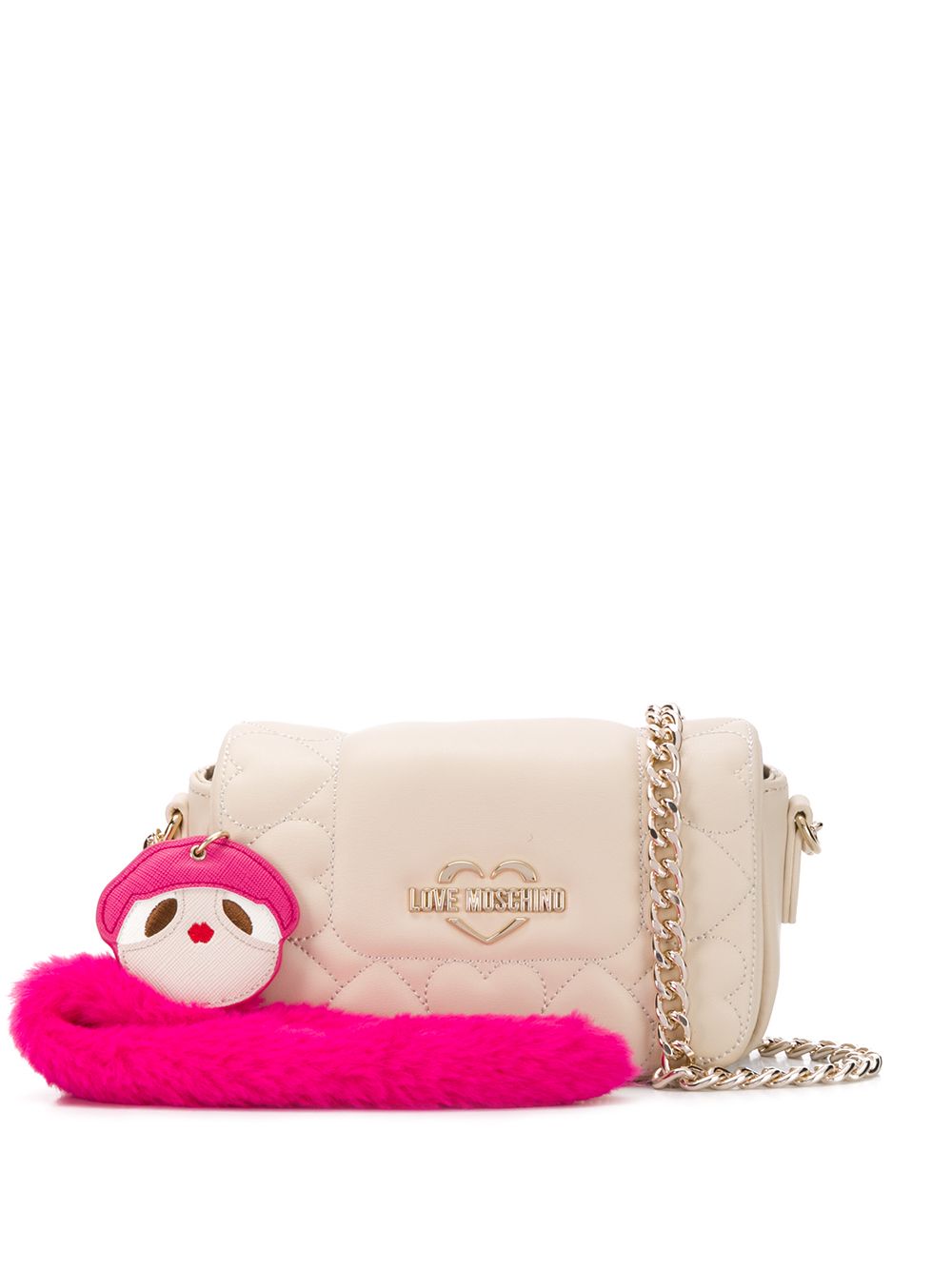 Love Moschino quilted heart shoulder bag - Neutrals von Love Moschino