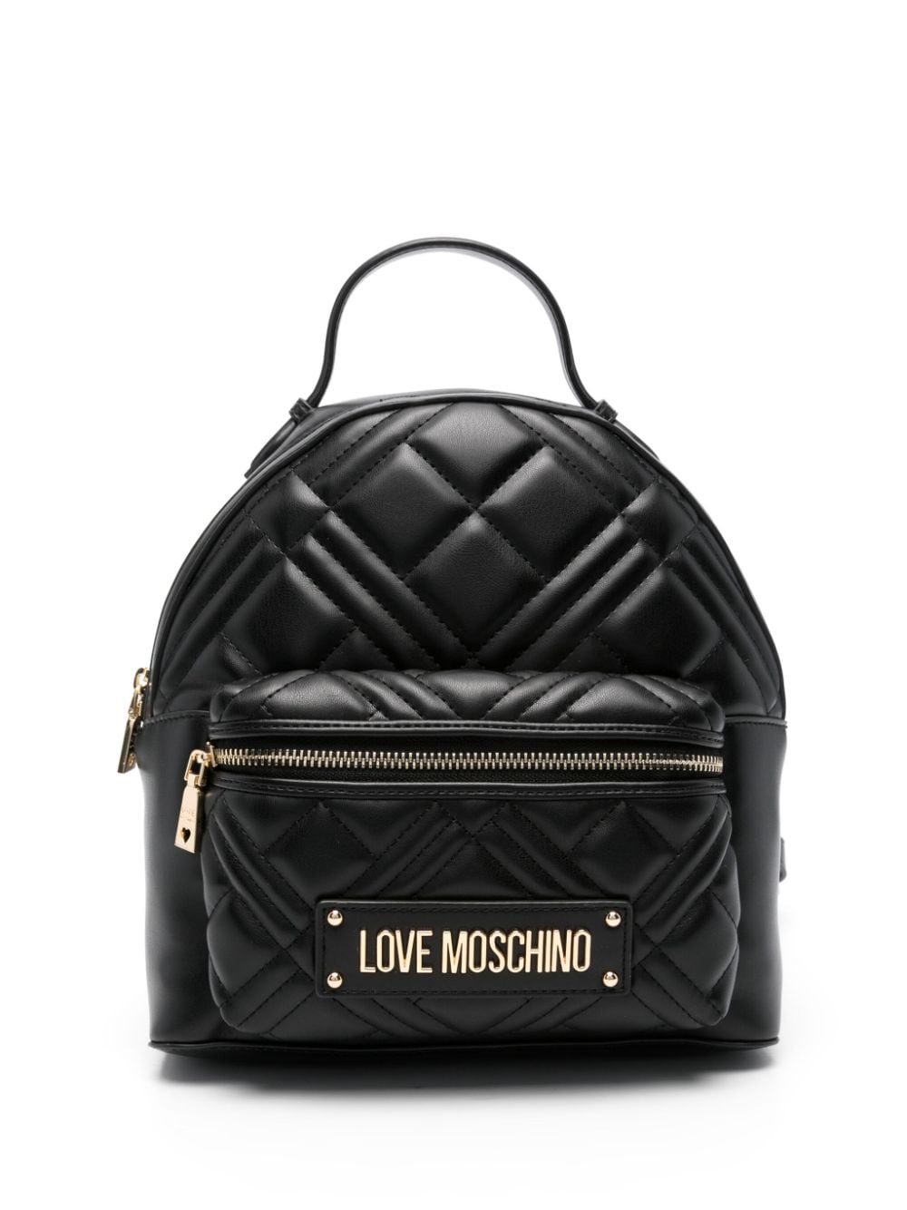 Love Moschino quilted leather backpack - Black von Love Moschino