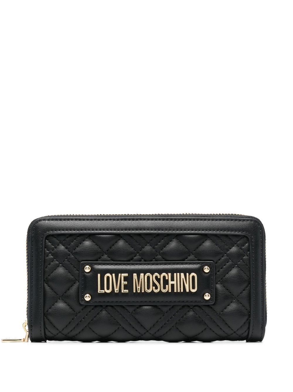 Love Moschino quilted logo-plaque purse - Black von Love Moschino