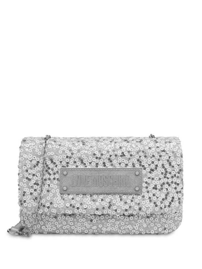 Love Moschino sequin-embellished cross body bag - Silver von Love Moschino