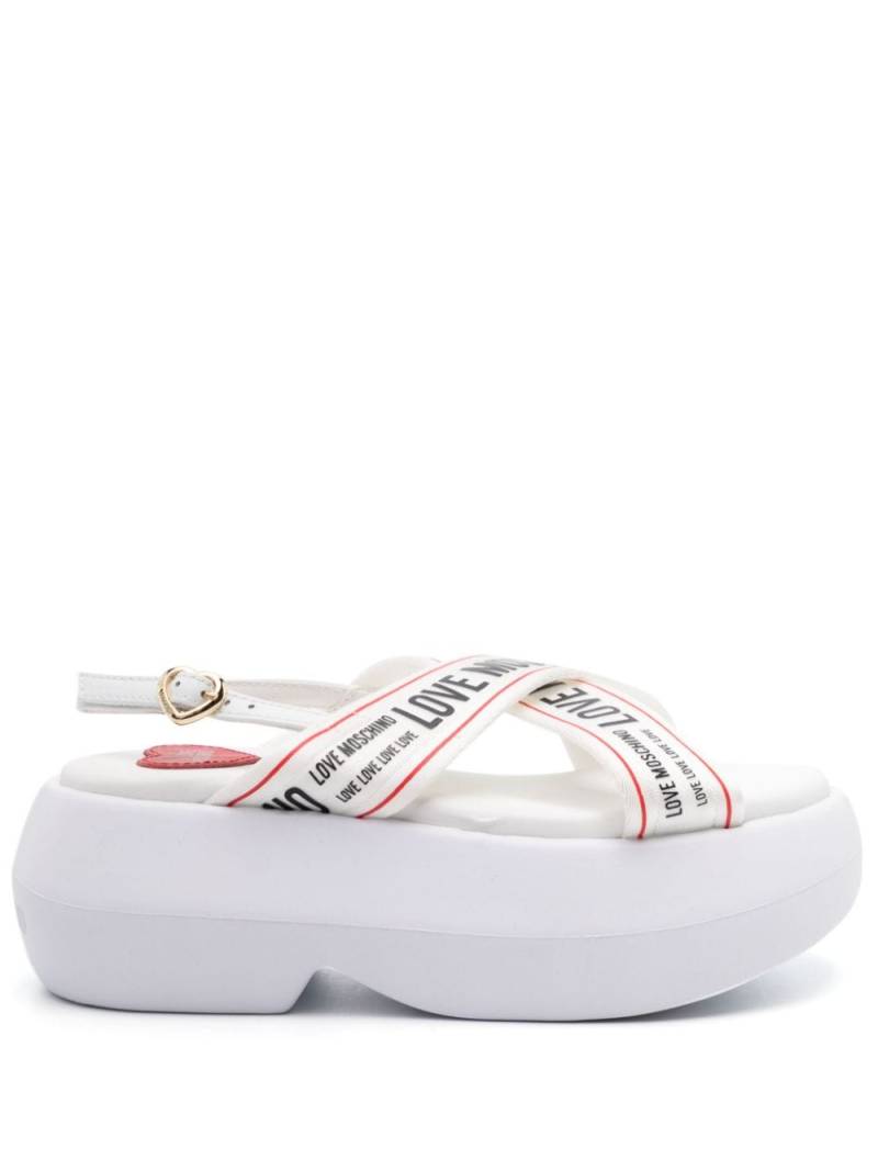 Love Moschino sling back platform sandals - White von Love Moschino