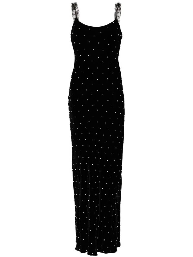 LoveShackFancy Asped faux-pearl-embellished maxi dress - Black von LoveShackFancy