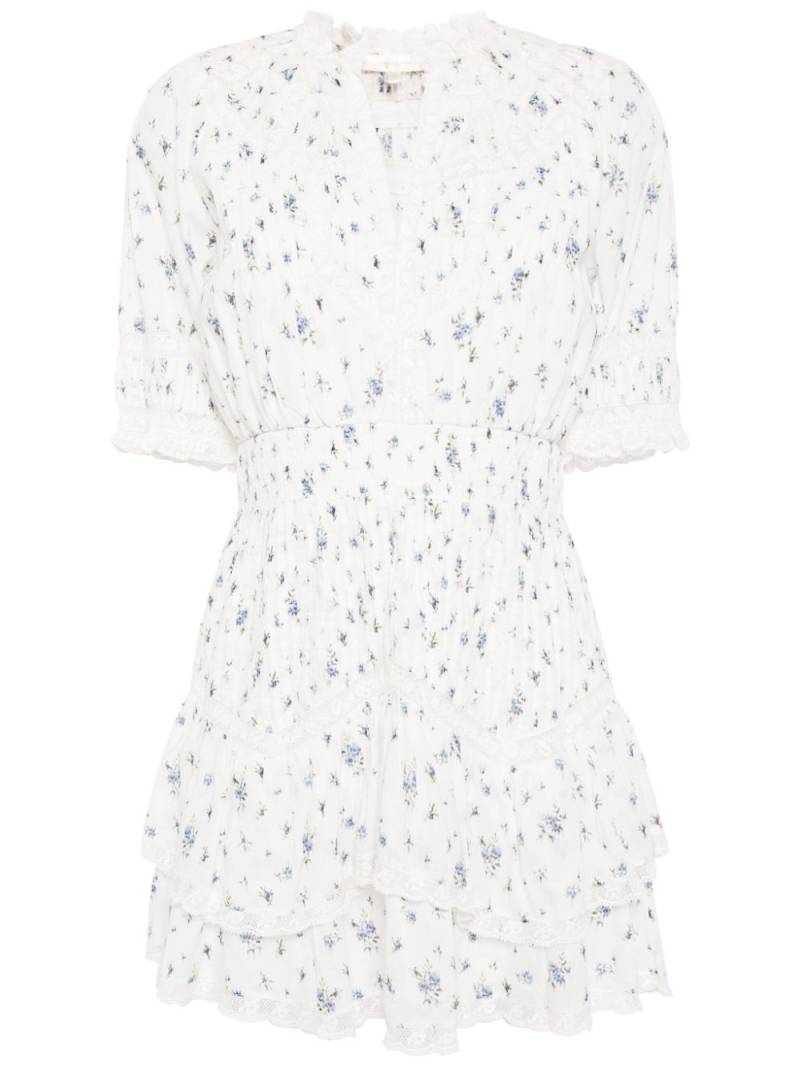 LoveShackFancy Clovis floral-print dress - White von LoveShackFancy