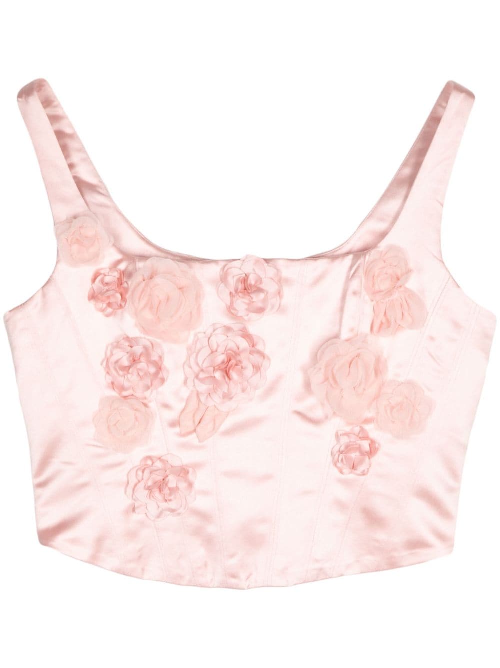 LoveShackFancy Lorelai bustier cropped top - Pink von LoveShackFancy