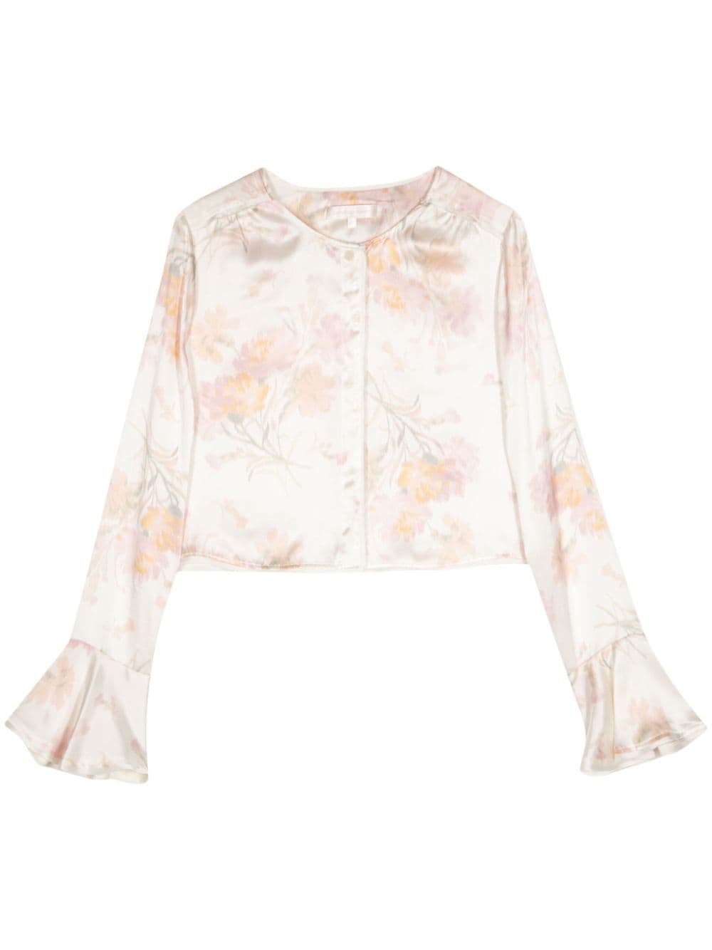 LoveShackFancy Lyndon floral-print silk blouse - White von LoveShackFancy