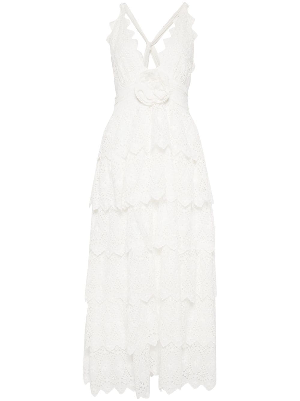 LoveShackFancy Nevis broderie-anglaise cotton maxi dress - White von LoveShackFancy