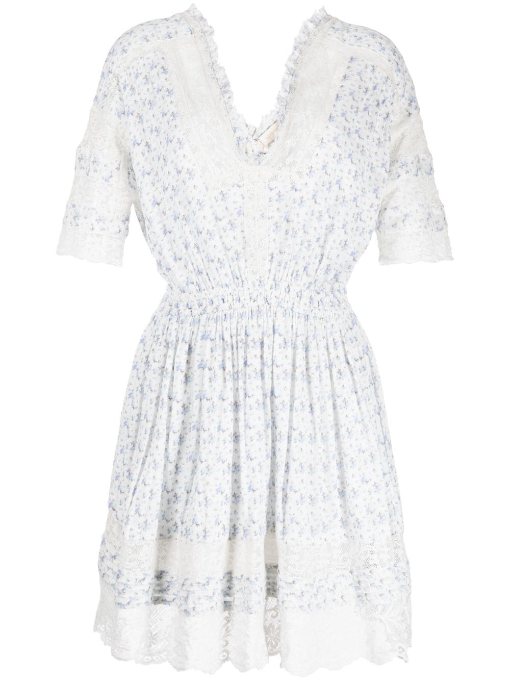 LoveShackFancy Newton floral-print minidress - White von LoveShackFancy