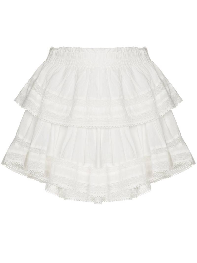 LoveShackFancy lace-trim cotton miniskirt - White von LoveShackFancy