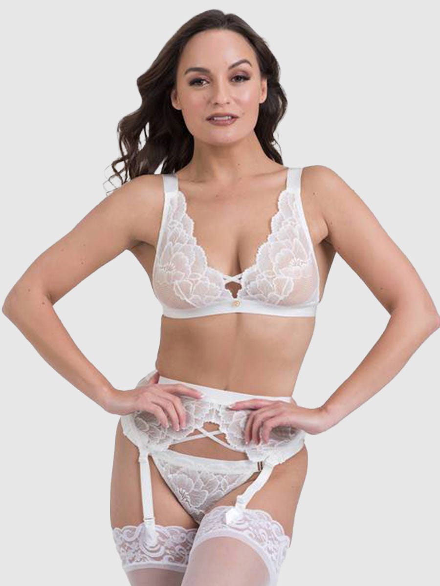 Lovehoney-lingerie Beau White Lace Set Dessous Set - Amorana von Lovehoney Lingerie