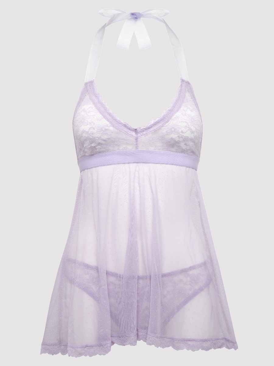 Lovehoney-lingerie Peony Lilac Babydoll Baby Doll & String - Amorana von Lovehoney Lingerie