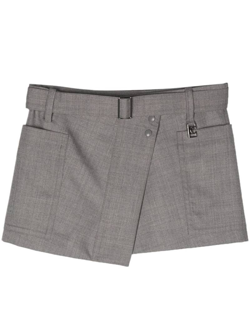 Low Classic asymmetric belted shorts - Grey von Low Classic