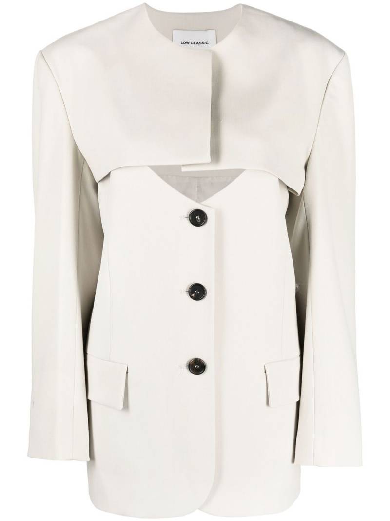 Low Classic cut-out buttoned jacket - Grey von Low Classic